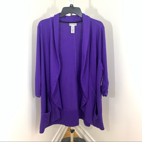 LAST TWO AVAILABLE - New Plus Size Open Front Drapey Shawl Cardigan Size 1X - Picture 1 of 9